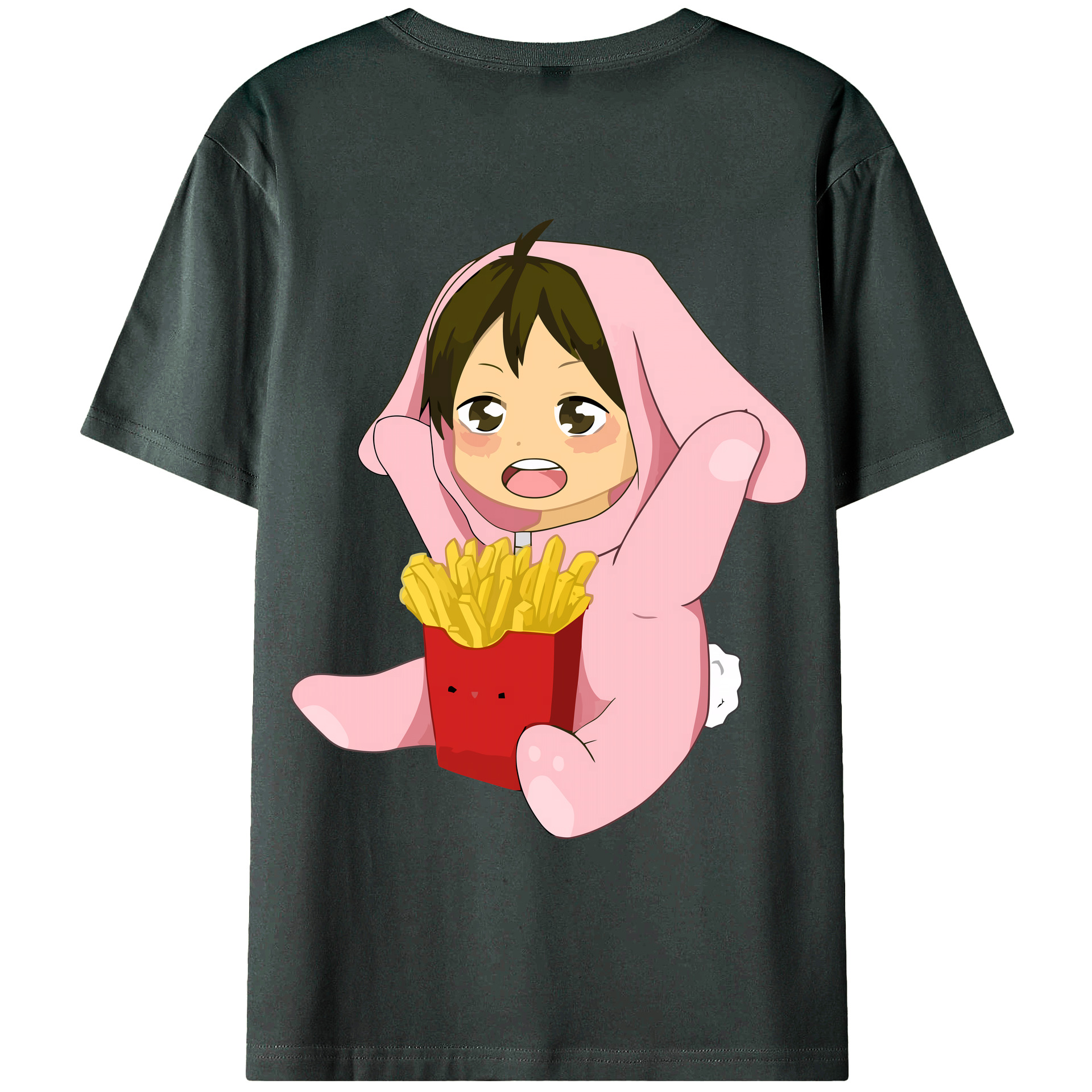 （画像用） ハイキュー!! Haikyu!! 綿100％ メンズ半袖Tシャツ（バックプリント） 通気性